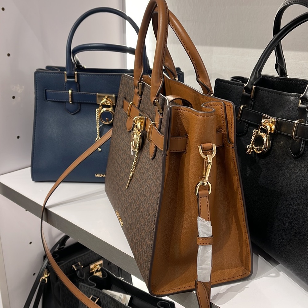 Michael Kors Hamilton Meidum Satchel Shoulder Crossbody 
Brown - Picture 3 of 16